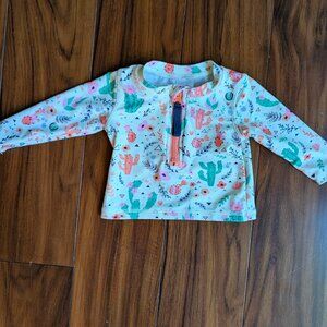 Ruffle Butts Cactus Floral Rash Guard 6-12m NWOT